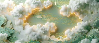 大美国风国潮元素中式美学壁画壁纸<b>背</b><b>景</b>