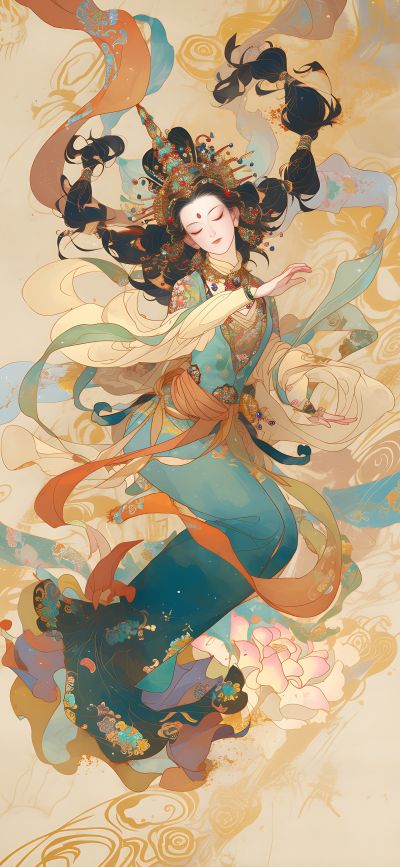 大美国风国潮元素中式美学壁画壁纸<b>背</b><b>景</b>
