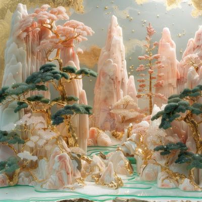 大美国风国潮元素中式美学壁画壁纸<b>背</b><b>景</b>