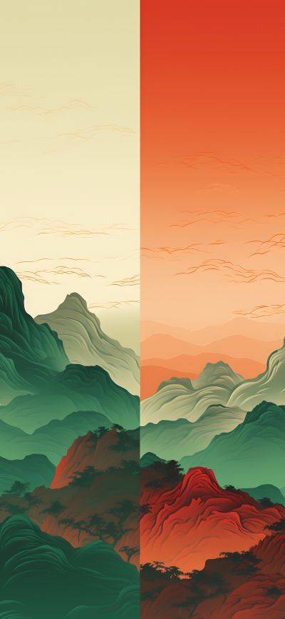 大美国风国潮元素中式美学壁画壁纸<b>背</b><b>景</b>