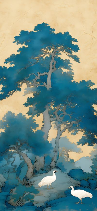 大美国风国潮元素中式美学壁画壁纸<b>背</b><b>景</b>