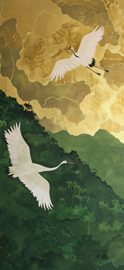 大美国风国潮元素中式美学壁画壁纸<b>背</b><b>景</b>