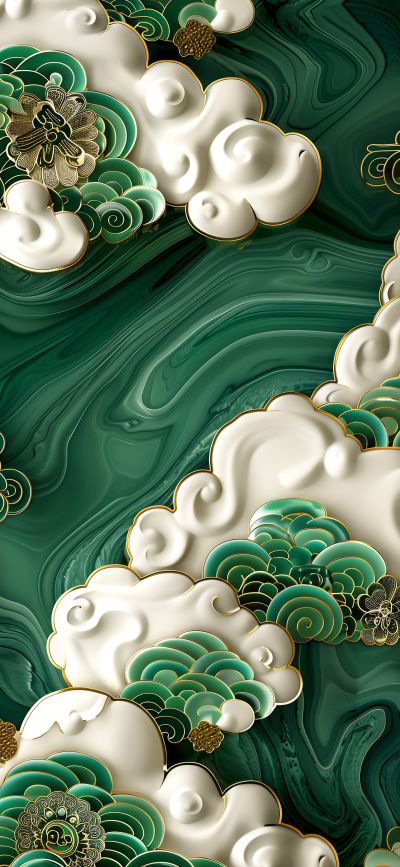 大美国风国潮元素中式美学壁画壁纸<b>背</b><b>景</b>