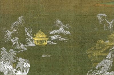 高清新中式亭台楼阁线条肌理<b>背</b><b>景</b><b>墙</b>壁画