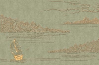 高清新中式亭台楼阁线条肌理<b>背</b><b>景</b><b>墙</b>壁画