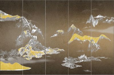 高清新中式亭台楼阁线条肌理<b>背</b><b>景</b><b>墙</b>壁画