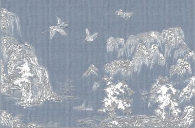 高清新中式亭台楼阁线条肌理<b>背</b><b>景</b><b>墙</b>壁画