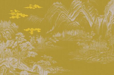 高清新中式亭台楼阁线条肌理<b>背</b><b>景</b><b>墙</b>壁画