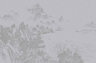 高清新中式亭台楼阁线条肌理<b>背</b><b>景</b><b>墙</b>壁画