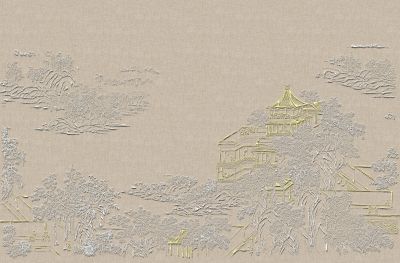 高清新中式亭台楼阁线条肌理<b>背</b><b>景</b><b>墙</b>壁画