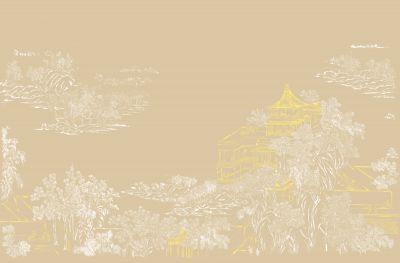 高清新中式亭台楼阁线条肌理<b>背</b><b>景</b><b>墙</b>壁画