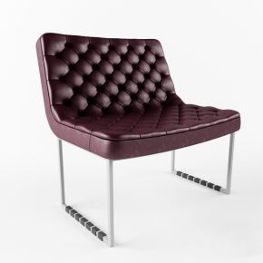 现代软包皮革单人沙发