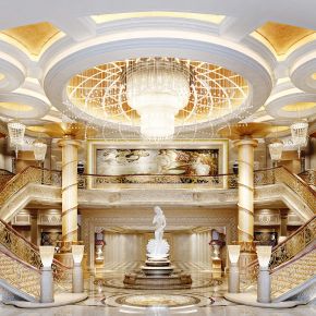 古典欧式酒店大堂下载/效果图