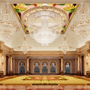 欧式古典酒店大堂下载/效果图