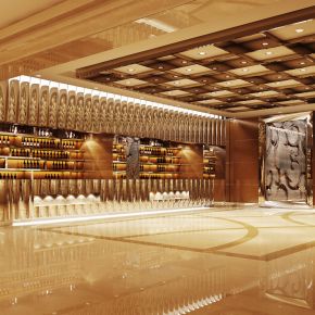 新中式酒楼餐厅大厅下载