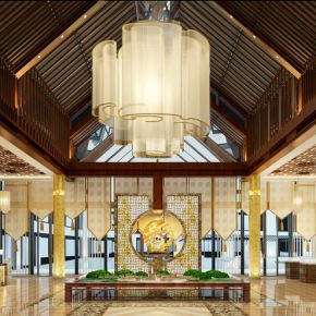 新中式酒店大堂下载