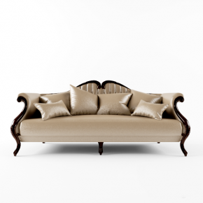 简欧银色皮质双人沙发