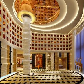 现代风格酒店大厅下载3D模型