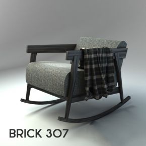 北欧风格布艺实木单人沙发