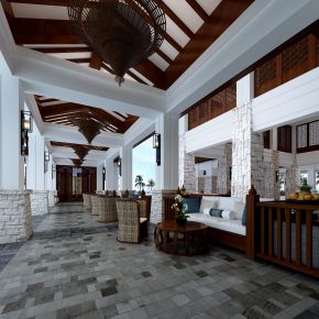 中式售楼处休息接待区