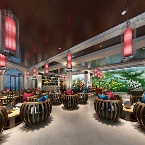 新中式个性售楼中心洽谈区