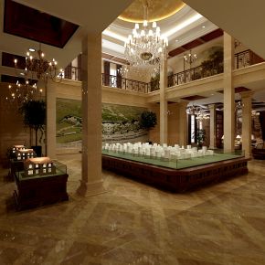 现代房地产售楼处沙盘大厅