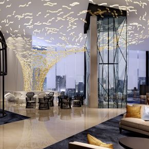 個(gè)性十足售樓處大廳洽談區(qū)