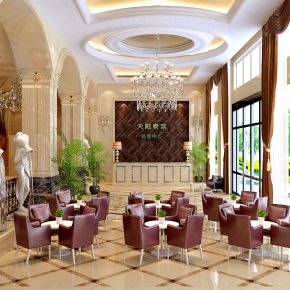 简欧风格售楼中心售楼部3D模型