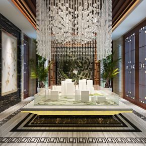 新中式售楼处沙盘大厅