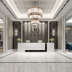 现代售楼处大厅前台