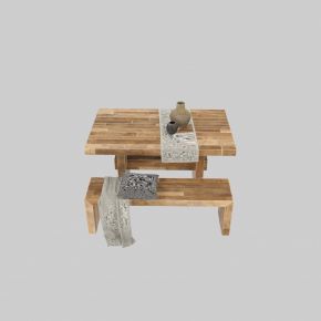 中式简约桌椅组合