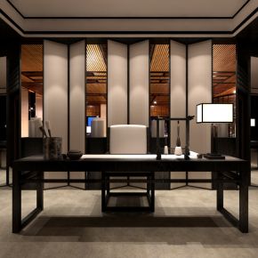 中式书桌椅组合