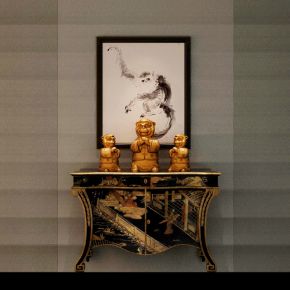 中式边柜陈设品组合