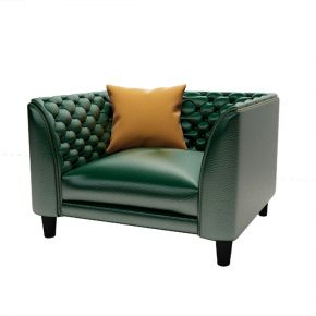 美式真皮单人沙发