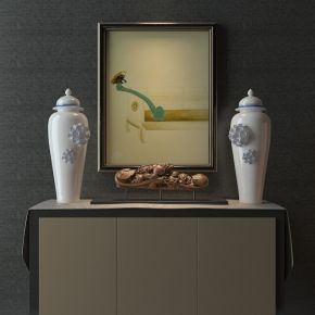 中式边柜陈设品组合