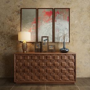 中式边柜陈设品组合