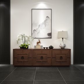 中式边柜陈设品组合