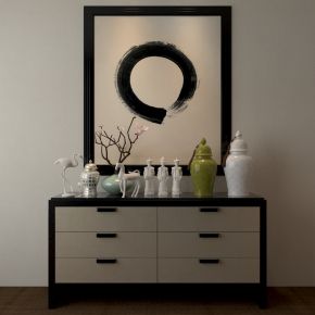 新中式边柜陈设品组合