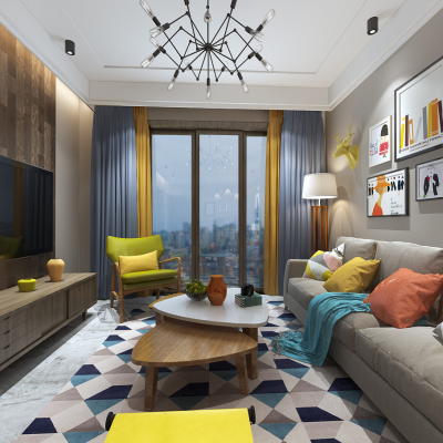 北欧风格客厅餐厅