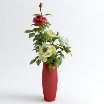 桌面花卉3D模型