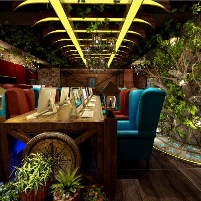 现代风格时尚高端网咖