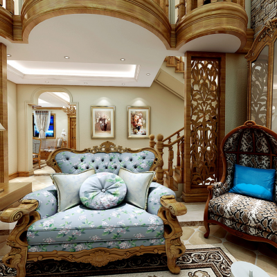 美式风格别墅大堂