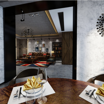 工业风格客餐厅
