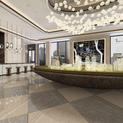 中式风格售楼处大厅