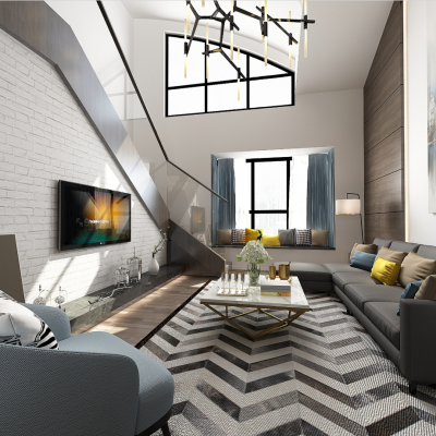 现代复式楼客餐厅