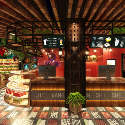 M46工业风网吧前台