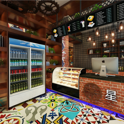 工业风网吧前台