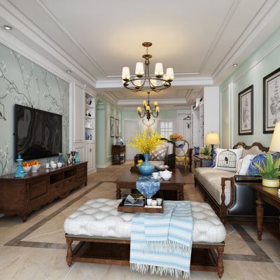 美式客厅餐厅