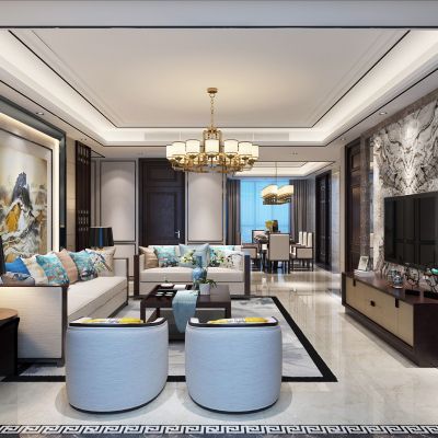 新中式客厅餐厅