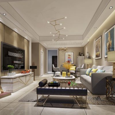 现代客厅餐厅